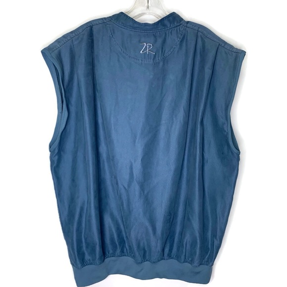 Zero Restriction Men’s Golf Outerwear Blue Microsuede Pullover Lined V-Neck Vest - Picture 2 of 6